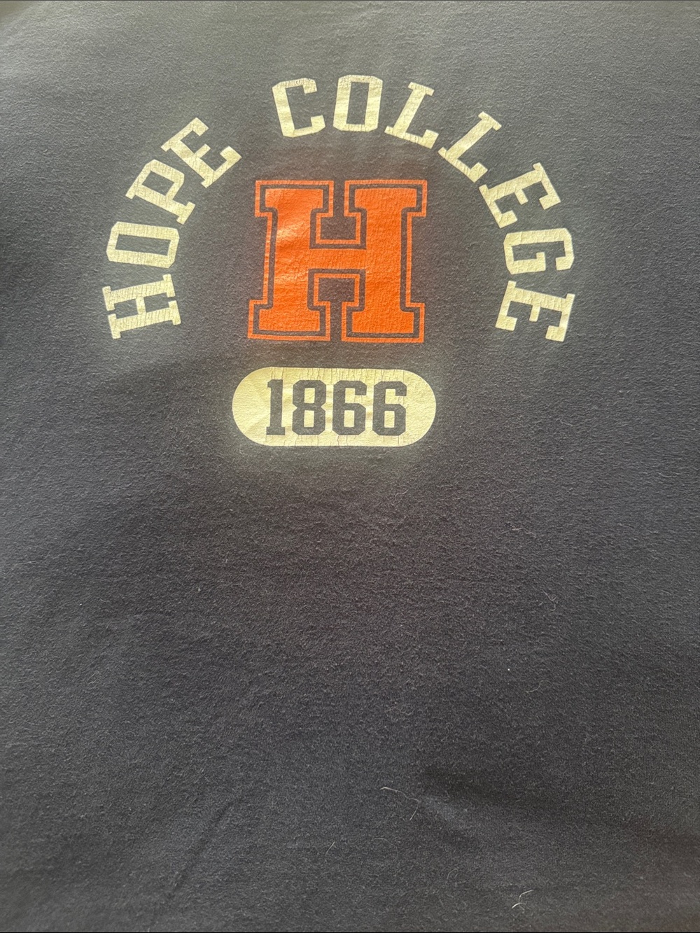 Hope College 1866 Graphic Tshirt  - Black with Orange H